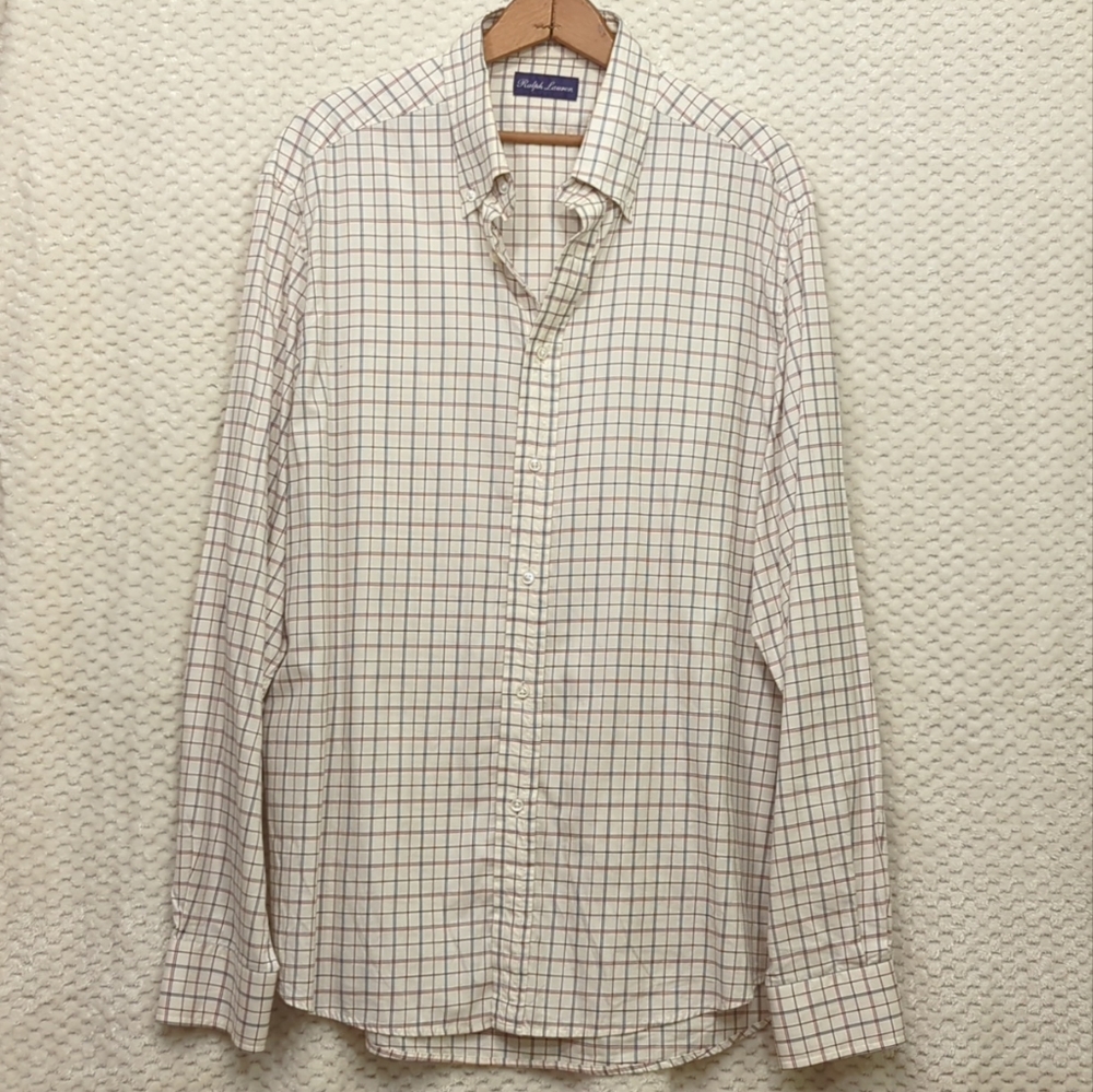 Ralph Lauren Purple Label Dress Shirt Mens XL - Cream